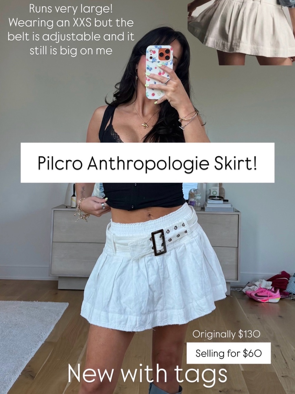 Pilcro pleated skirt Anthropologie NEW